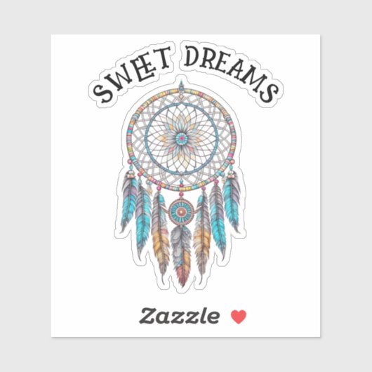 Blauw en Bruin Dreamcatcher | Zoete dromen Sticker (Vel)