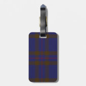 Blauw en bruin Elliot Tartan Bagagelabel (Achterkant verticaal)