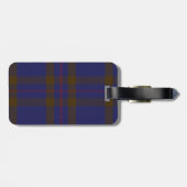 Blauw en bruin Elliot Tartan Bagagelabel (Achterkant horizontaal)