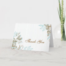 Blauw en bruin Floral Hartelijk dank