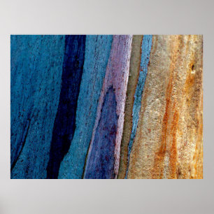 Blauw en bruin geschilderd oppervlak poster