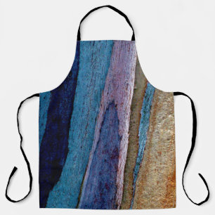 Blauw en bruin geschilderd oppervlak schort