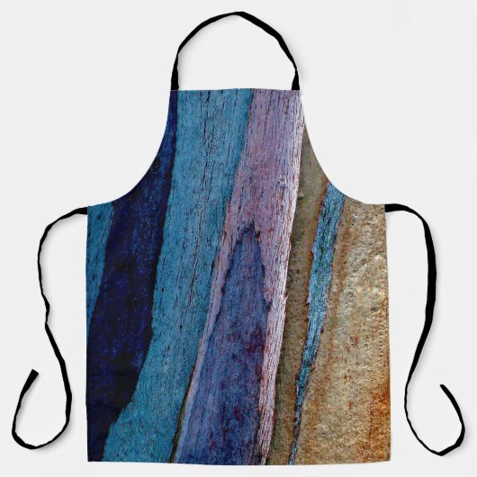Blauw en bruin geschilderd oppervlak schort (Voorkant)