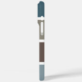 Blauw en bruin kleurenblok met monogram Case-Mate iPhone case (Achterkant / Links)