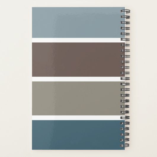 Blauw en bruin kleurenblok met monogram Initialen Planner (Achterkant)