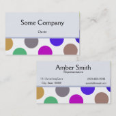 Blauw en bruin kleurrijke Stippen Visitekaartje (Voorkant / Achterkant)