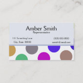 Blauw en bruin kleurrijke Stippen Visitekaartje (Achterkant)