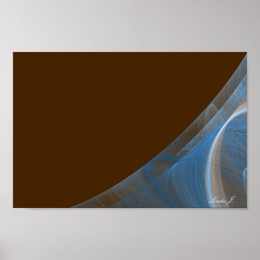 Blauw en bruin kraandoek of Poster (Voorkant)