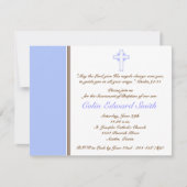 Blauw en bruin kruis uitnodiging voor kerstmis (Voorkant)