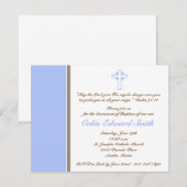 Blauw en bruin kruis uitnodiging voor kerstmis (Voorkant / Achterkant)