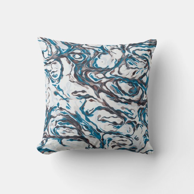 Blauw en bruin kussen (Voorkant)