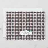 Blauw en Bruin Ladybug Baby Aankondiging (Achterkant)