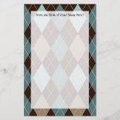 Blauw en bruin Mode Patroon Briefpapier (Voorkant)