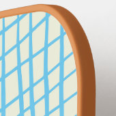Blauw en Bruin Net Patroon Modern Monogram Pickleball Paddle (Links Detail)