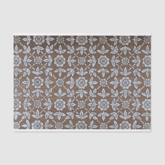 Blauw en bruin patroon tissuepapier (Voorkant)