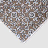 Blauw en bruin patroon tissuepapier (Detail)