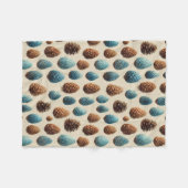 Blauw en Bruin Pinecone Winter Patroon Fleece Deken (Voorkant (Horizontaal))