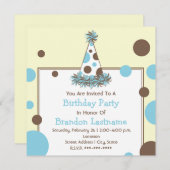 Blauw en bruin pookartonnen Pet op zaterdag Kaart (Voorkant / Achterkant)