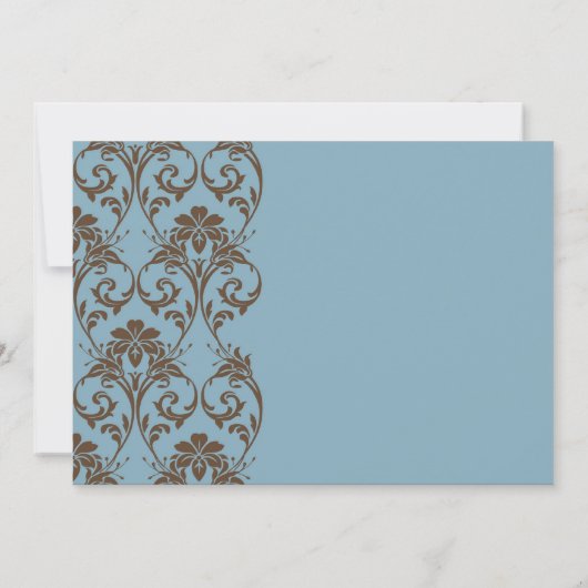 Blauw en Bruin Vintage Bruiloft Uitnodiging (Achterkant)