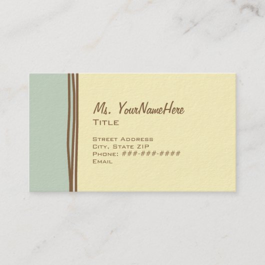 Blauw en bruin Visitekaartje (Voorkant)