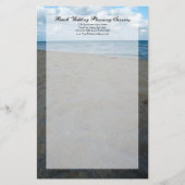Blauw en bruin zand ~ Beach Wedding Briefpapier (Voorkant)