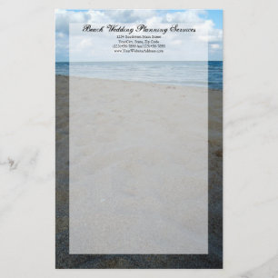 Blauw en bruin zand ~ Beach Wedding Briefpapier