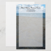 Blauw en bruin zand ~ Beach Wedding Briefpapier (Voorkant / Achterkant)