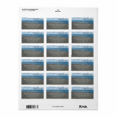 Blauw en bruin zand ~ Beach Wedding Etiket (Full Sheet)