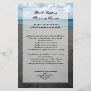 Blauw en bruin zand ~ Beach Wedding Flyer