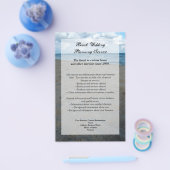 Blauw en bruin zand ~ Beach Wedding Flyer (Enkel)