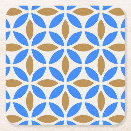 Blauw- en bruine Spaanblad Kartonnen Onderzetters