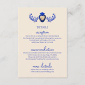 Blauw en Champagne Milagro Hart Mexicaanse Bruilof Informatiekaartje (Voorkant)