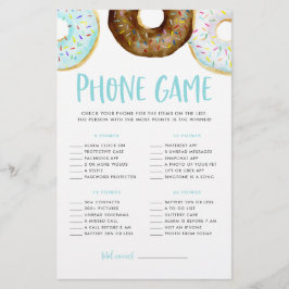 Blauw en chocolade Baby shower telefoonspel