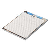 Blauw en Chocolade Bloemen - Gepersonaliseerde Mon Notitieblok (Linkerzijde)