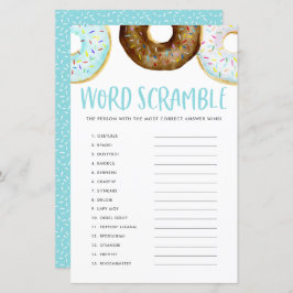 Blauw en chocolade Donuts Baby Word Scramble Game