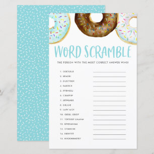 Blauw en chocolade Donuts Baby Word Scramble Game
