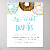 Blauw en Chocolade Donuts Late Night Luiers Spel Poster (Voorkant)