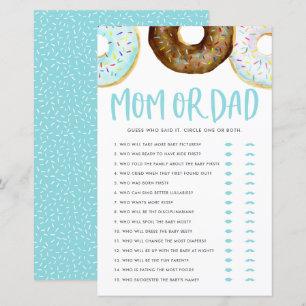 Blauw en chocolade Donuts mam of pap Shower Game