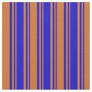 Blauw en chocolade gestreept/gelaagd patroon stof