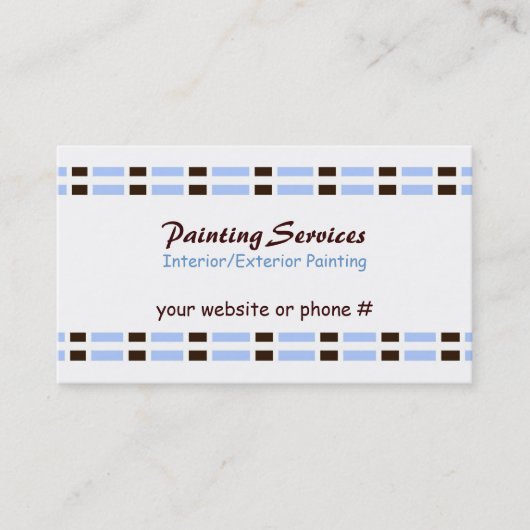 Blauw en Chocolade Modern het Ontwerp van de Verbi Visitekaartje (Voorkant)