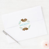 Blauw en Chocolade Sprinkle Donuts Baby Brunch Ronde Sticker (Envelop)