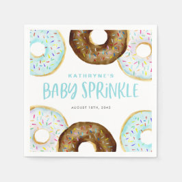 Blauw en Chocolade Sprinkle Donuts Baby Sprinkle Servet