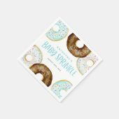 Blauw en Chocolade Sprinkle Donuts Baby Sprinkle Servet (Hoek)
