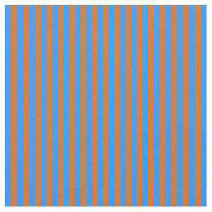 Blauw en Chocolade Striped/Lined Pattern Stof