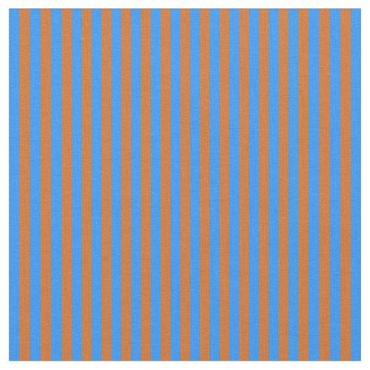 Blauw en Chocolade Striped/Lined Pattern Stof (Close Up)