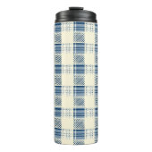 Blauw en citroen Plaid Thermosbeker (Voorkant)