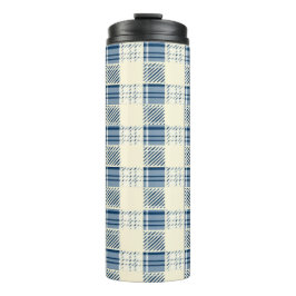 Blauw en citroen Plaid Thermosbeker