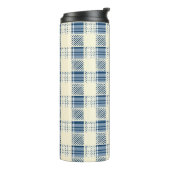 Blauw en citroen Plaid Thermosbeker (Gedraaid links)