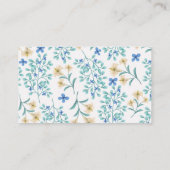 Blauw- en Cream-Floral op de Helper van Witte Moed Contactkaartje (Achterkant)