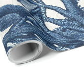 Blauw- en Cream Toile Cadeaupapier (Rol Hoek)